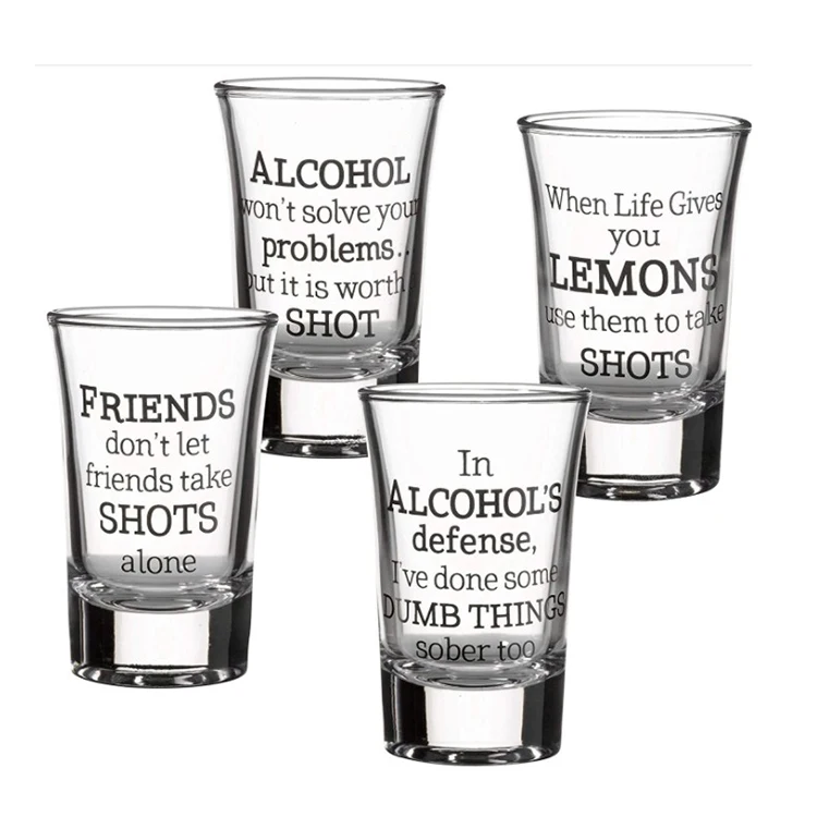 Factory Price 1.5oz Heavy Base Party Game Logo Bullet Shot Glass