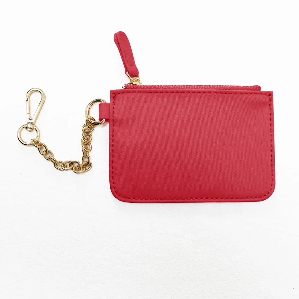 Mini Keychain Wallet  Nylon Wallet Card Holder Women Coin Purse with Zipper