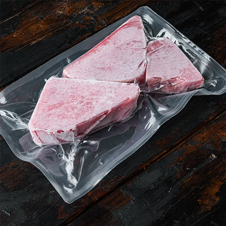 Changxi Package Factory Food Vaccum Sealing Plastic Frozen Sea Food Meat Packaging Bags 3 Side Seal Bag