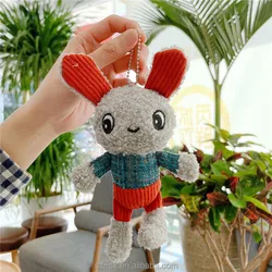 kawaii rabbit bunny faux fur plushies soft toy stuffed key chain key ring lanyard doll pendant mini fluffy doll bunny keychain