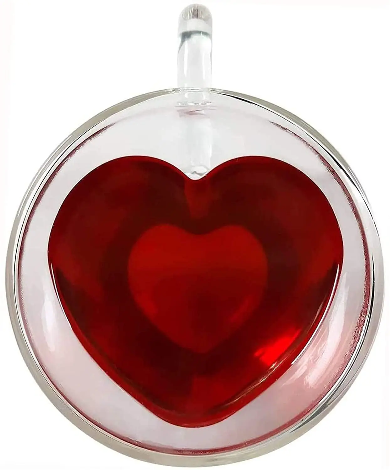Export To Europe Heart Shape Glass Coffee Cup Borosilicate Double Wall Glass Cup