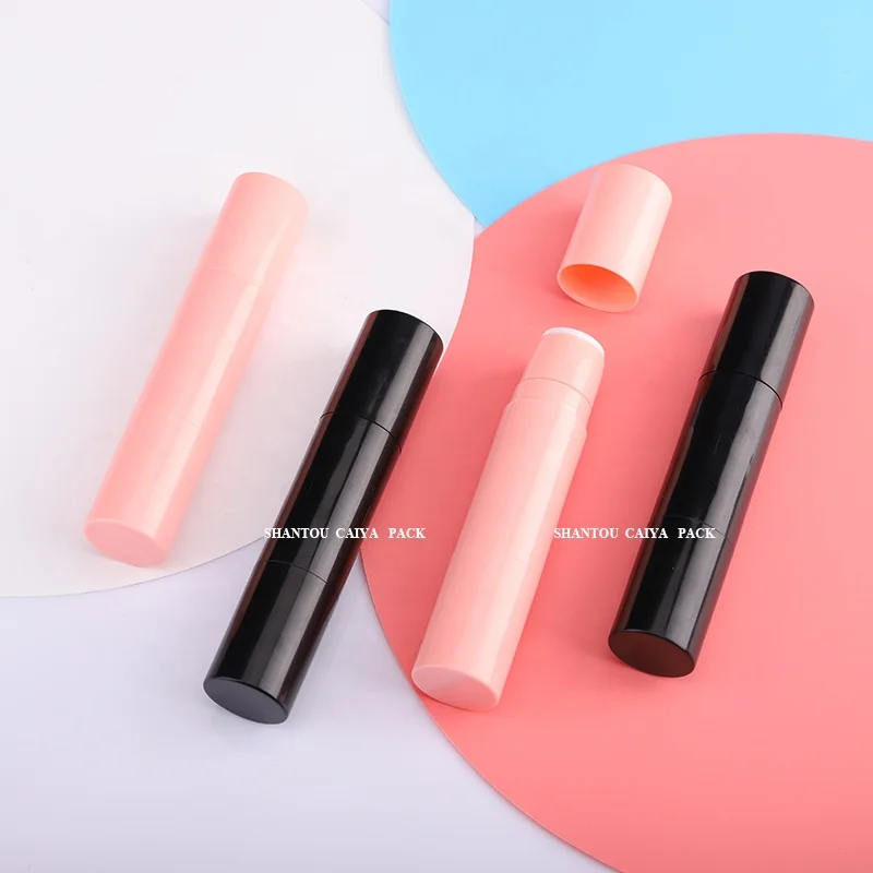 CAIYA pink black Two dual ends sides Custom Blusher Concealer Stick Tube Blush Empty Contour stick tubes Container