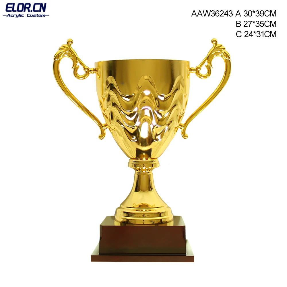 Elor Factory Wholesale Metal Trophy Award With Square Base ABC sizes Options For Adults And Children