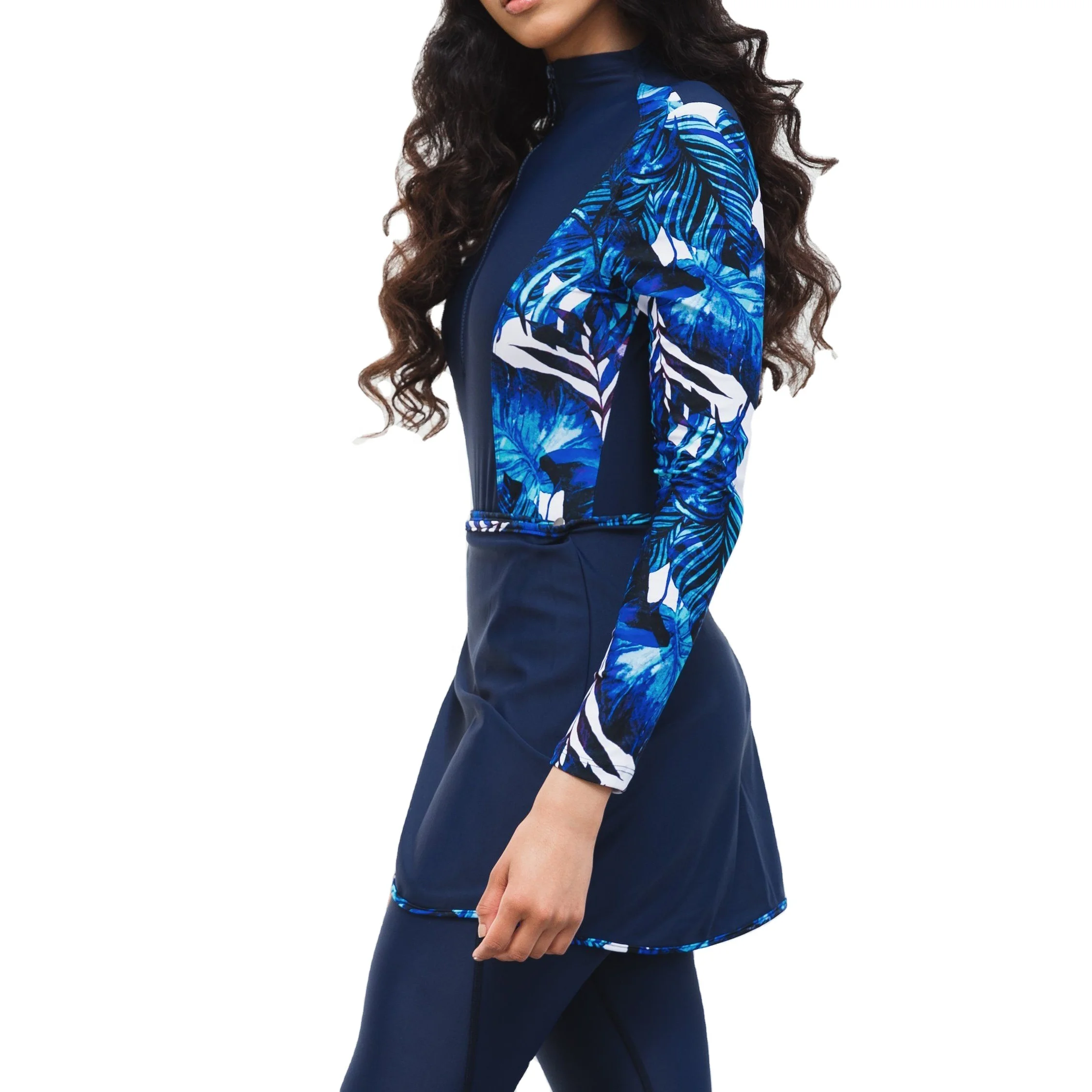 Muslim Plus Size Swimwear Leggings with Skirt Modest Swimsuit with Head Cover