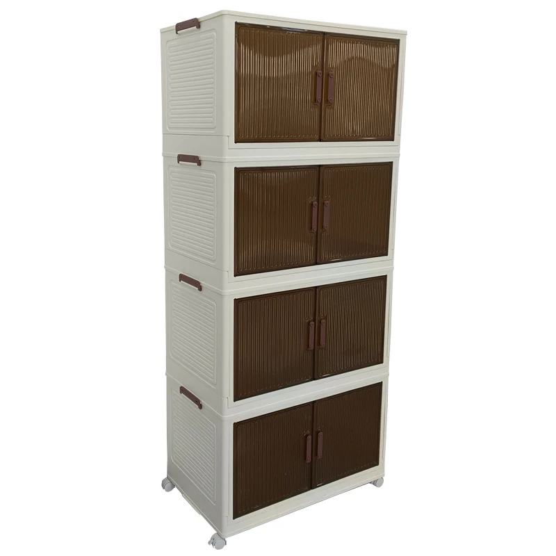 Popular PP Plastic Storage Cabinets With Wheels For Multi-use