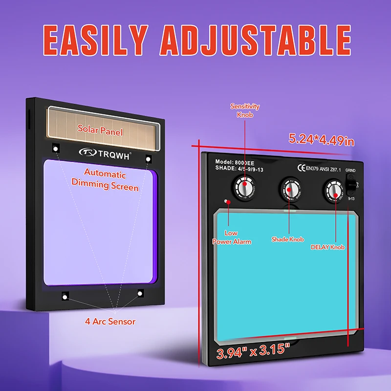 Custom logo auto darkening welding helmet with dual LCD display/ OEM ODM/ Chameleon for welding casco de soldar