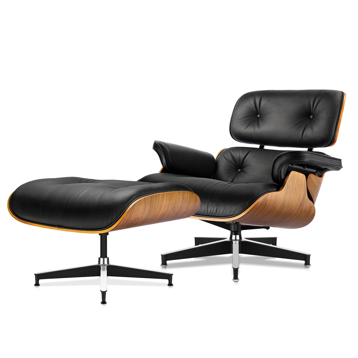 
Overseas warehouse stock OEM living room chaise sofa genuine leather furniture Charles lounge chair and ottoman eam 