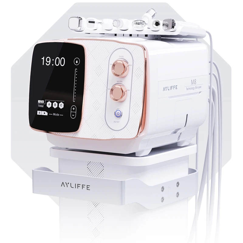 AY-M8 New Multifunctional 7 In 1 Skin Scaling Handle Ultrasonic Sprayer Gun Plasma Skin Management Instruments