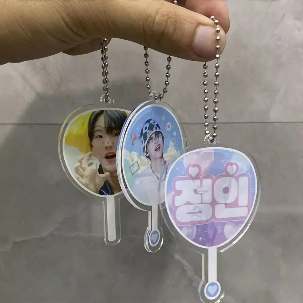 Custom Kpop Mini Picket Transparent Hand Fan Plastic Fan Image Picket Holographic Picket
