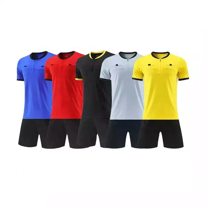 New Soccer Referee Uniforms Breathable Soccer Jersey Football Referee Jersey Set For Sale