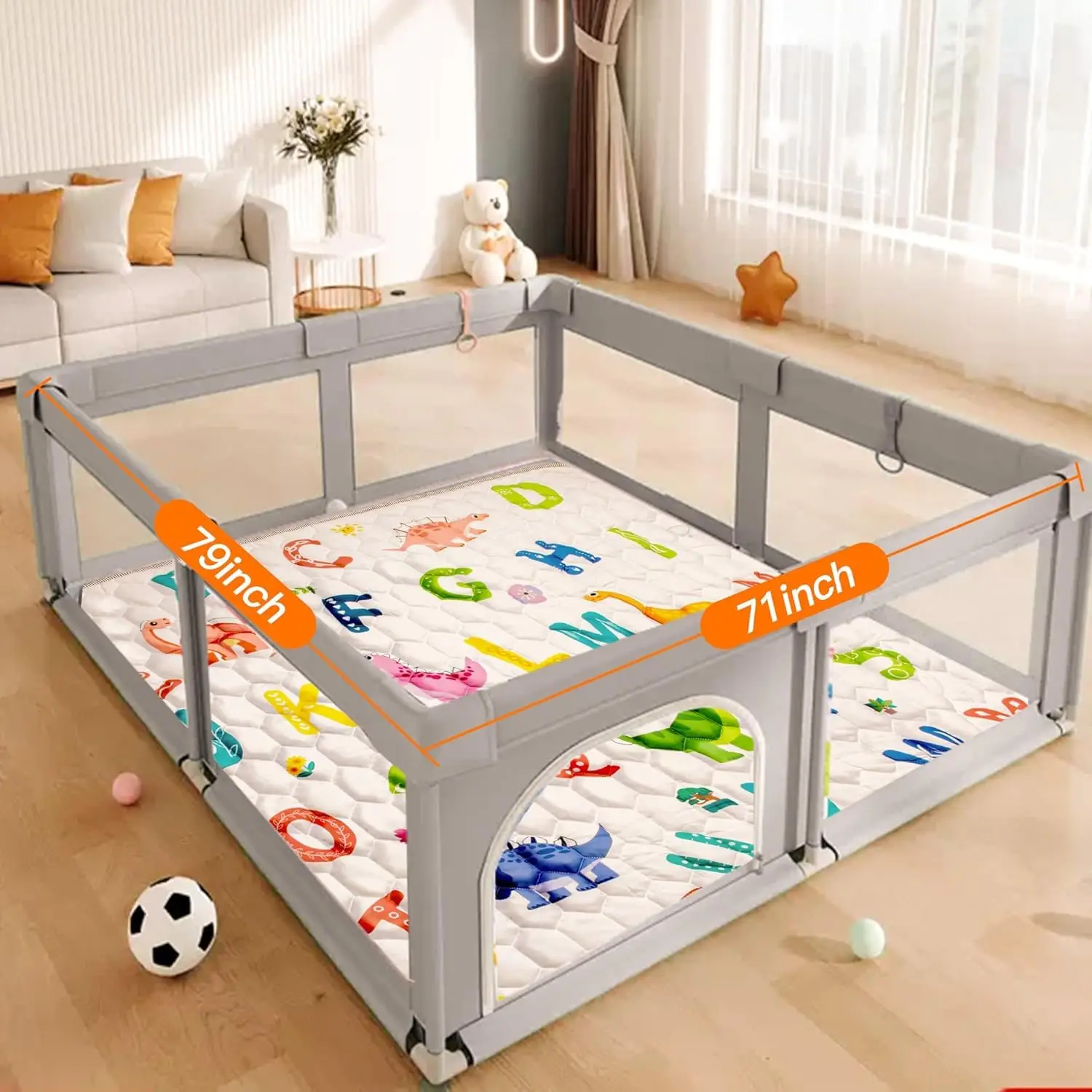 Cotton Floor Rug Kids, Cotton,Foldable Crawling Mat for Floor,One-Piece Crawling Mat Non Slip Play Cotton Mat