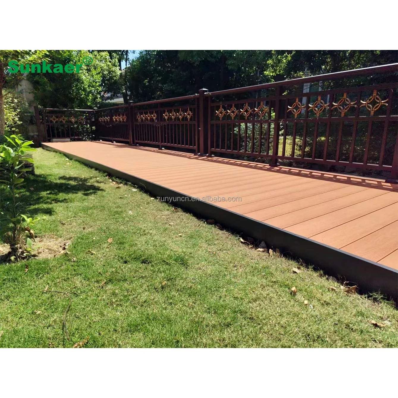 Top Aluminum Wood Plastic Decking Board WPC Tiles Factory Price Waterproof for Outdoor Use Environmentally Friendly Deck Tiles