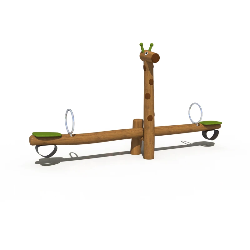Game Area wooden Outdoor Amusement Park Equipment Wooden Seesaw for Kids