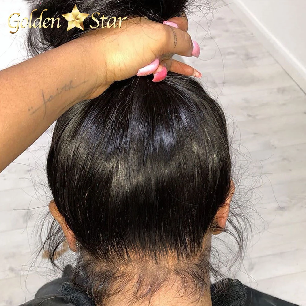 GD 360 Lace Frontal Wig Vendor Pre Plucked With Baby Hair,Brazilian Straight Remy Hair 40 Inch 360 Full Lace Human Hair Wig