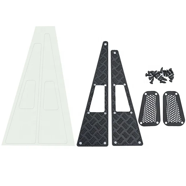 Advanced Metal Skid Plate Side Skirt Intake Grille Trim Tail Door Anti-Scratch Plate for 1/18 RC TRX4M Defender Spare Parts