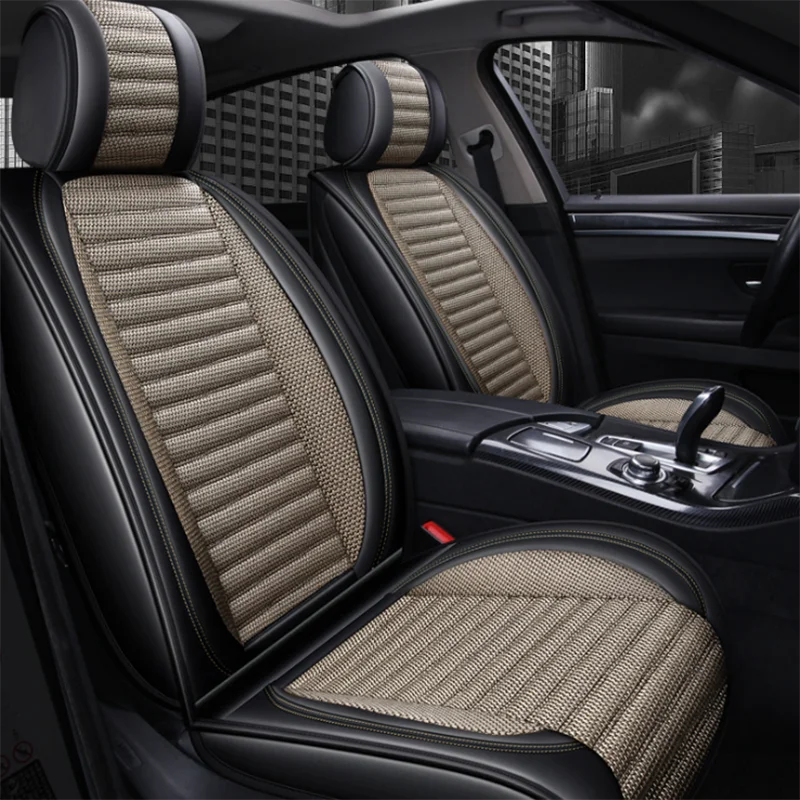 
The new four-season universal corolla leather linen car seat cover is breathable and comfortable 