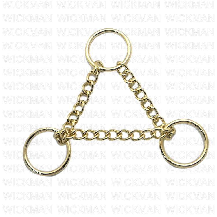 Custom High quality Strong metal Stainless Steel triangle Chain with O ring and D Buckle Solid Brass Chain Martingale Dog Collar