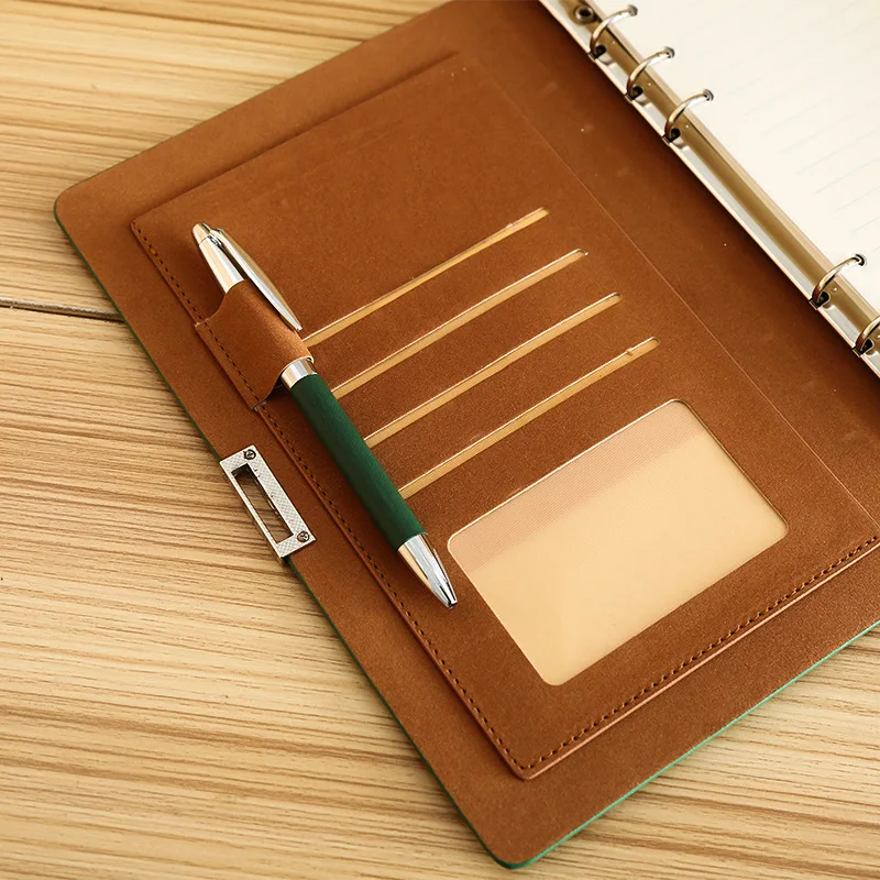 Wholesale Fathers Day Custom Personalized Corporate Logo Promotional Luxury  4 In 1 A5 PU 80g Notebook With roller Pen Gift Set