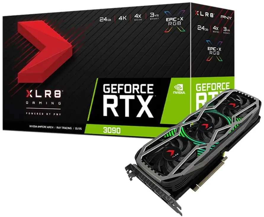 
New PNY GeForce RTX 3090 24GB XLR8 Gaming Revel Epic-X RGB Triple Fan Graphics Card 