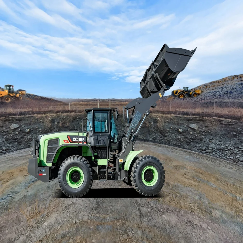 Long lifetime China popular brand newest model electrical front end loader 270kw 5.5t XC958-EV with import engine in stock sales