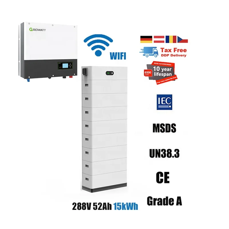 Zonnepanelen Smart Wifi BMS Modules Hv Battery New A+++ Battery Cells 10kWh 15kWh 20kWh LFP Lithium Solar Battery With Growatt