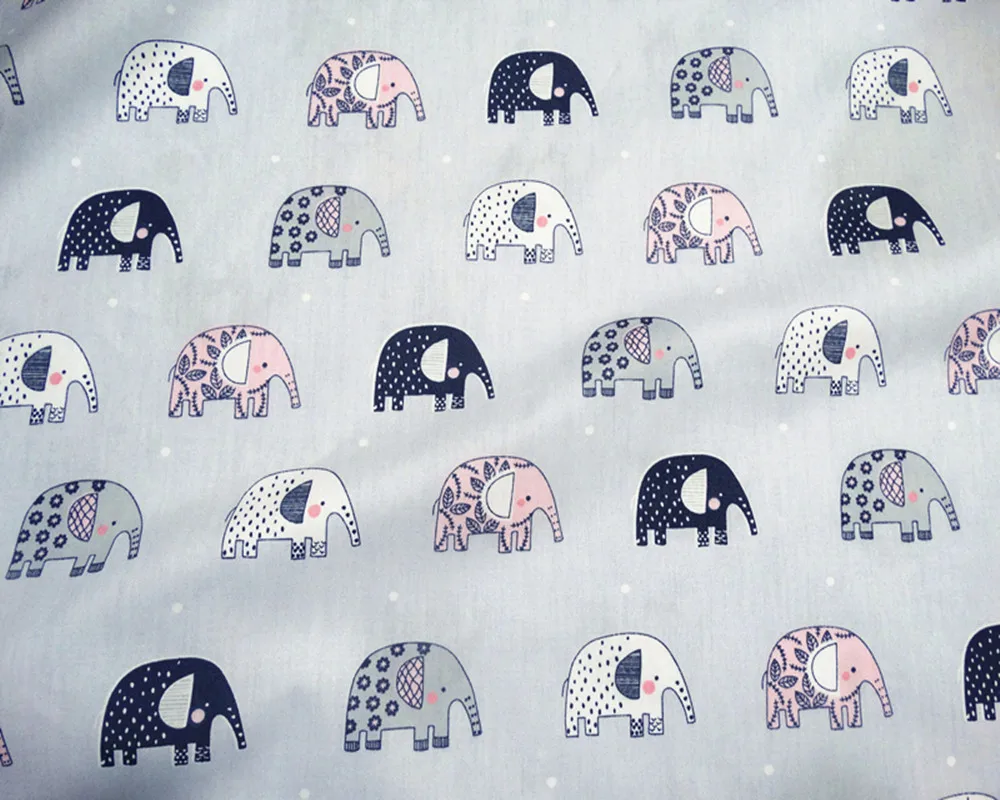 cotton fabric digital printed elephant printed fabrics
