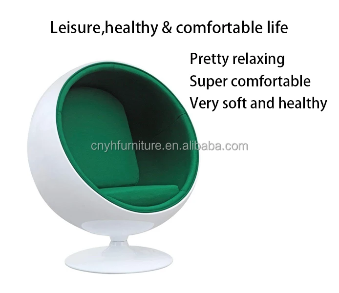 Best quality modern design fiberglass soft leather cushion rocking aviator dental game garden round ball chair