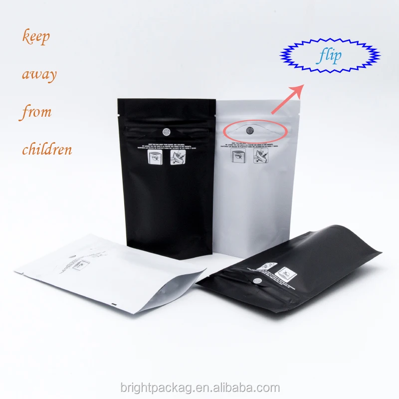 New style metalized child resistant bags double mint food storage mylar bags