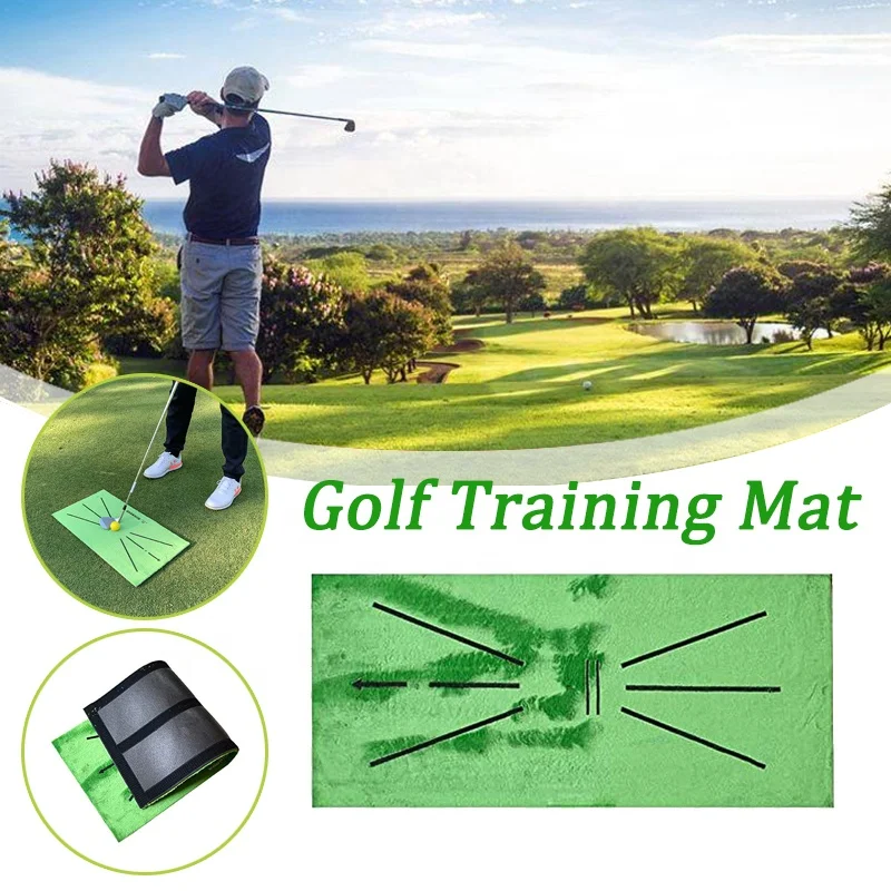 In Door Golf Game Golf Practice Training Aid Home Office Outdoor strike Mat Pad Golf Training Mat for Swing Detection Battin