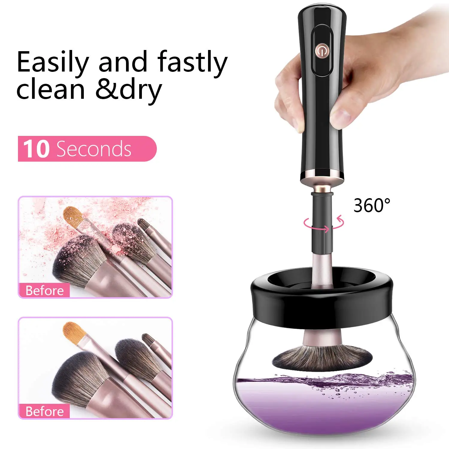 Professional Electric Premium Cleansing Make Up Brushes Cleaner Dryer Washing Scrubber Machine Cleaning Makeup Brush Washer