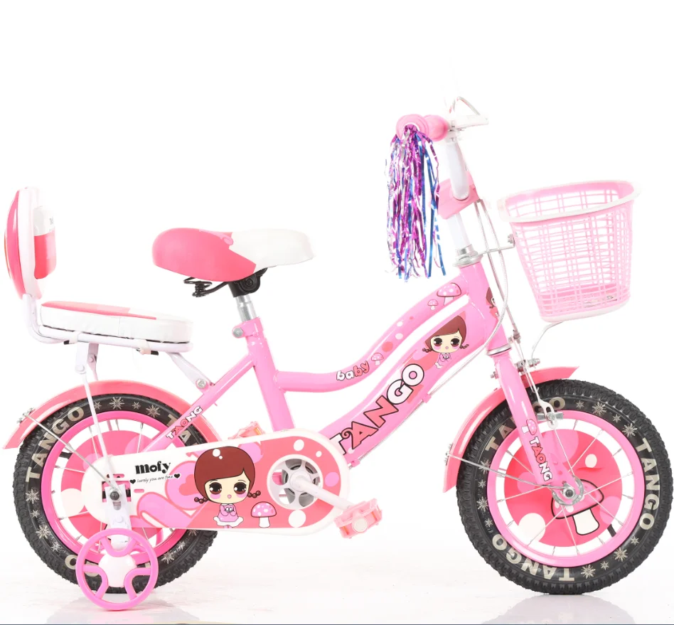 Красивый детский велосипед с 4 колесами для девочек