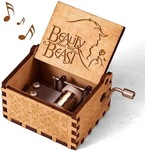 Music box gift with customizable music Hand-cranked wooden music box