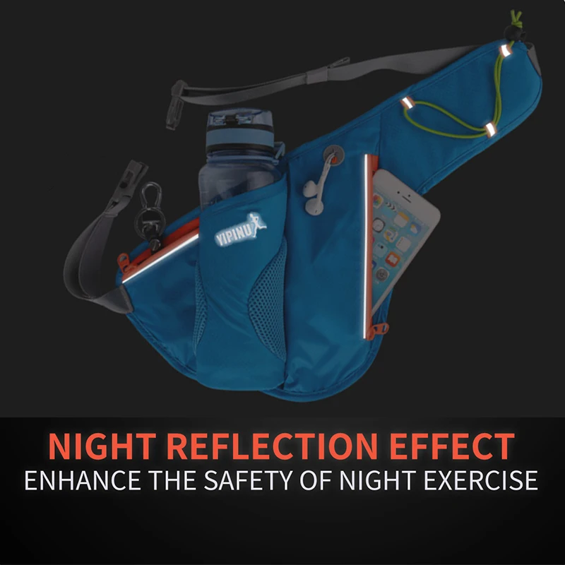 YIPINU Men running belt waist pack with water bottle holder waterproof waist bag wholesale