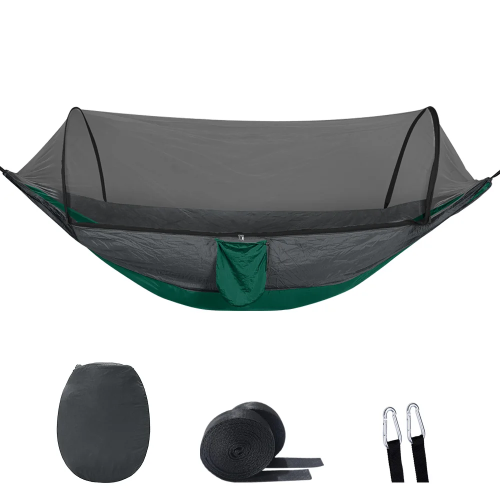 Fast Delivery 1-2 Person Ultralight Portable Pop-up Camping Hammock With Mosquito Net For Outdoor Travel Hiking