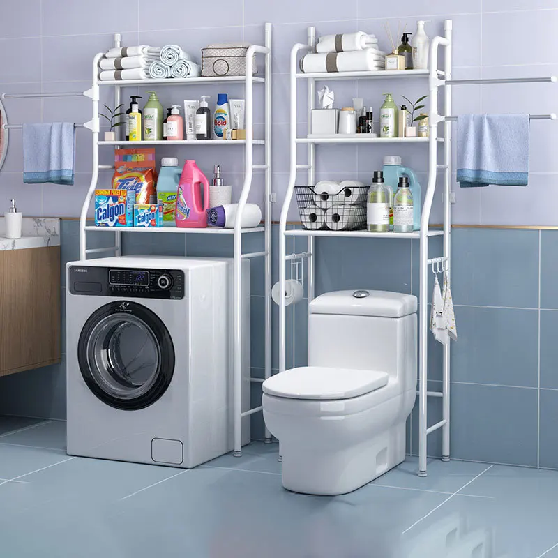 Bathroom toilet rack floor toilet non-perforated washing machine storage toilet rack