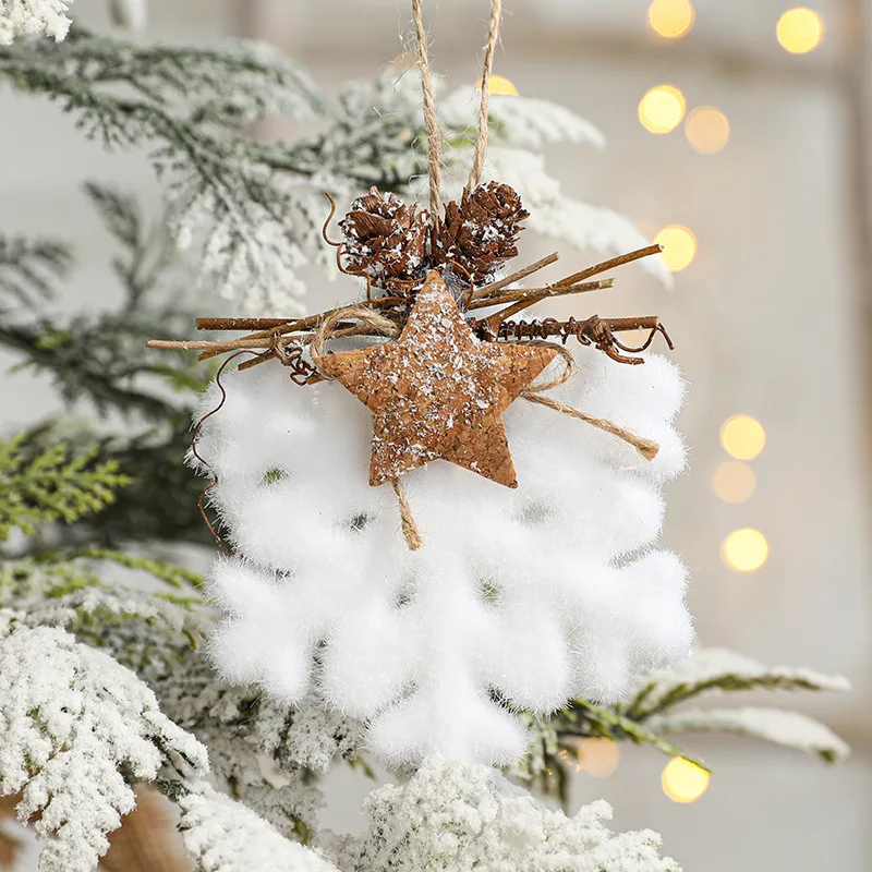 Foam ball White Snowflake drop bell Sticky Decoration Christmas Ball Ornament Pendant Drop Ball