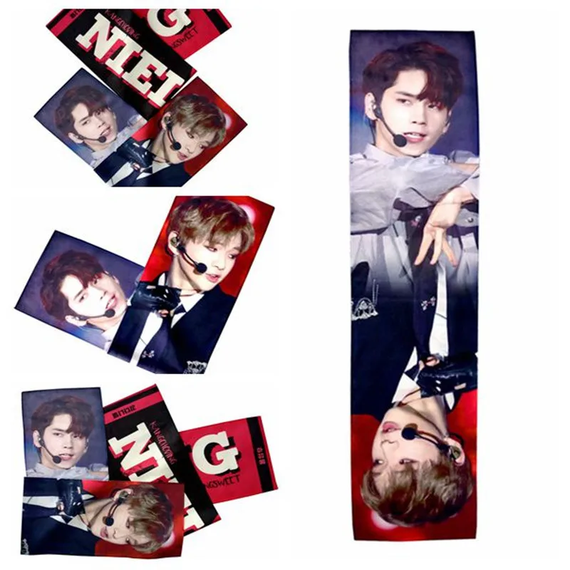 Magic Reflective Glitter Cheering Kpop Slogan Fabric Banner Towel With Double Sided Kpop Star Printing For Concert