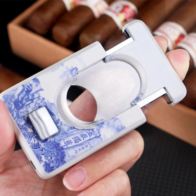 Wholesale Chinese style custom logo table top Cigar cutter accesorios luxury set for easy cutting cigar
