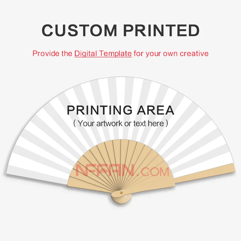 NFFAN Customise Personalized Spanish Wooden Hand Held Foldable Fans as Business Gift