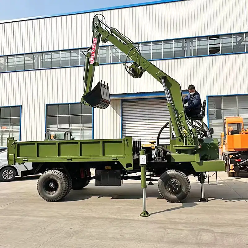 high quality Strong Body Heavy Duty 6 Ton Truck Excavator Truck mounted excavator loader transport