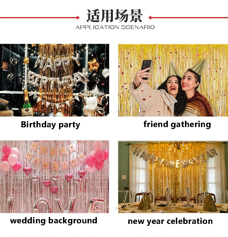 1*2M 1*3m Silk Mirror Silk Rain Party Curtain Photo Backdrop Frosted Shimmering Curtain Baby Shower Birthday Party Decoration