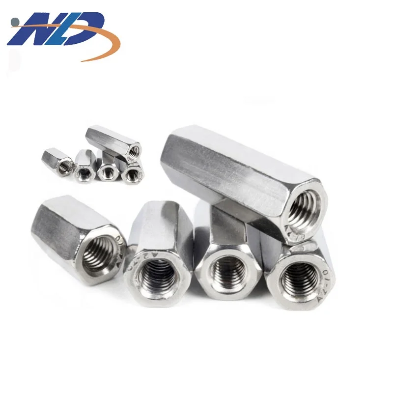 NLD DIN6334 3/8 дюйма-16x1-1/8 дюйма, шестигранное резьбовое соединение M4 M5 M6 M16, Длинные шестигранные муфты, гайки