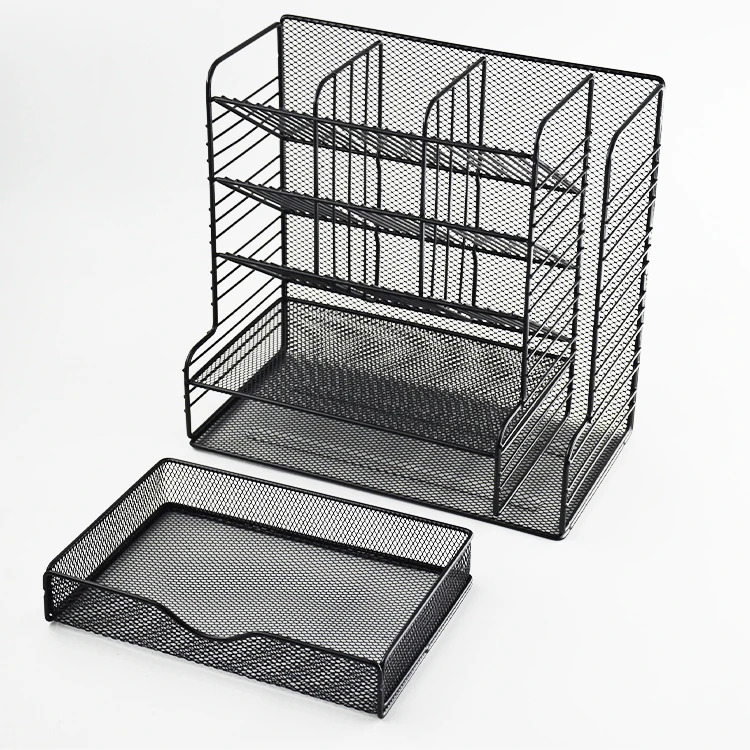 New Multifunctional Office Desktop Metal Wire Pen And Pencil Rack Stationery Storage Rack For Office Use