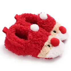 Cute Winter Infant Bean Boots Baby Christmas Reindeer Slippers Shoes