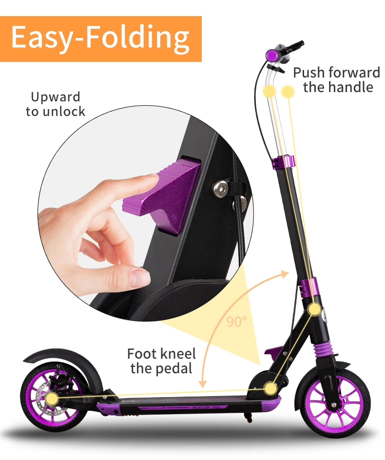 Adult scooter push kick non-electric foldable outdoor sport  kick scooter stand