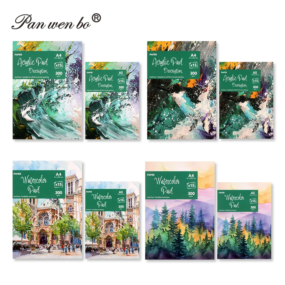 Panwenbo A4 Size Watercolor Paper Pad 300 Gsm Cold Press Watercolor Paper Water Color Pad Watercolor Sketchbook For Art Painting