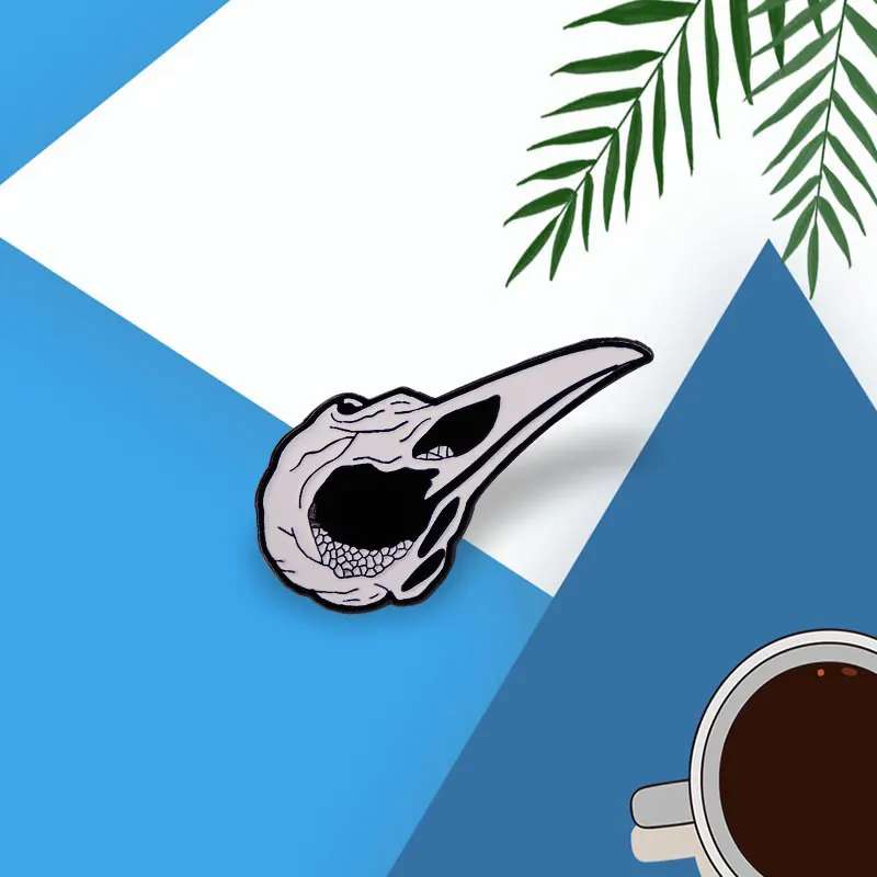 Dark Crow Skull Lapel Pin Bird Carcass Goth Day of the Dead Halloween Art Brooch Telling everyone that you love dead stuff!