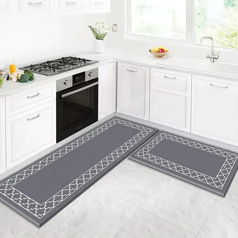 Customized comfortable anti fatigue PVC anti slip waterproof kitchen mat memory foam kitchen mat