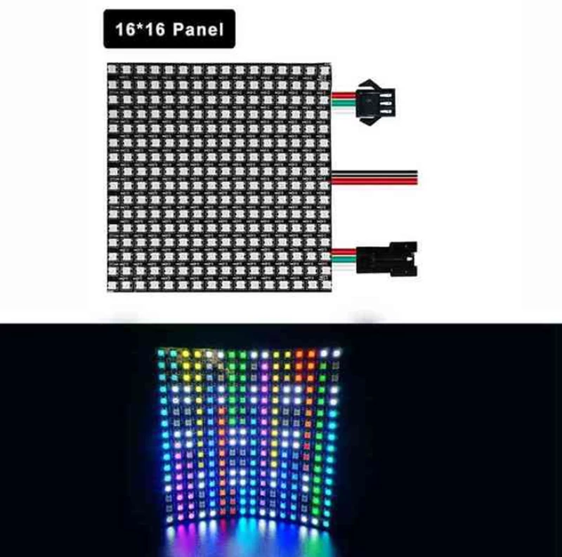 Гибкая Пиксельная панель WS2812B 5050 RGB SMD DC5V 8x8 16x16 8x32 люмен матричный экран WS2812 IC светодиодный модуль индивидуально адресуемый