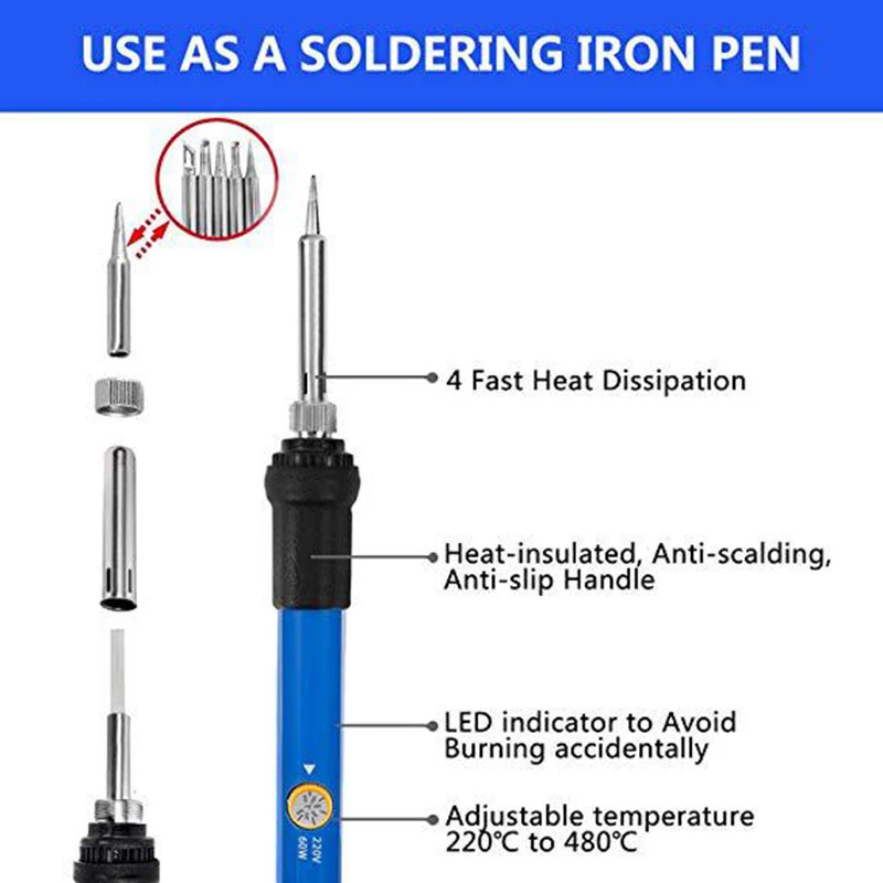 Soldering Gun Ferro De Solda Electric Soldering Iron Cautin Havya Fer A Souder 60w Repair Soldering Irons